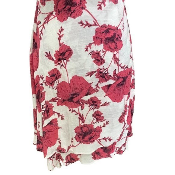 Free People Ruffle Wrap Floral Print Mini Flutter V-neck Dress Size XS - Picture 5 of 13
